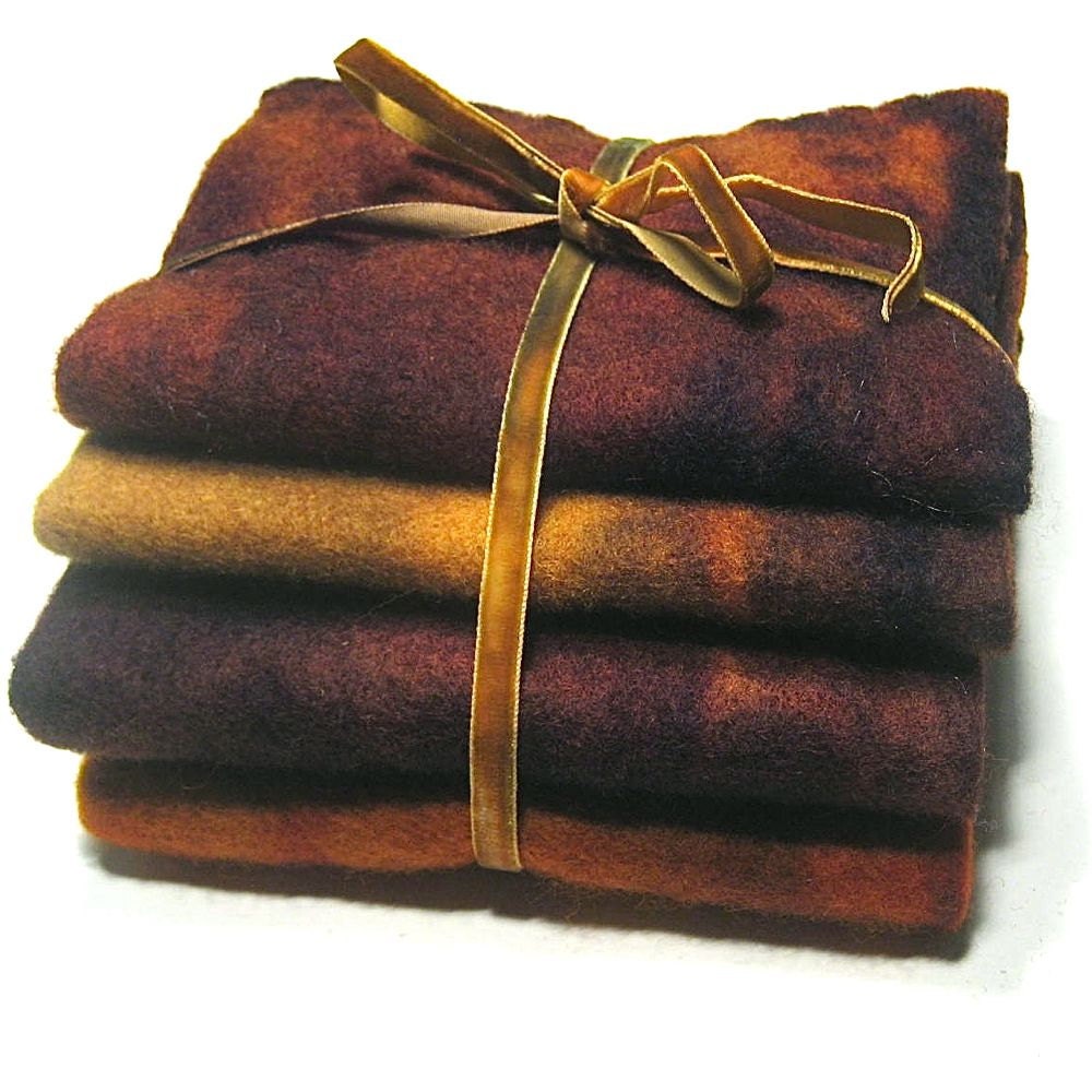 Hand dyed wool felt sheets - Autumn Maple Leaf - 100% wool felt bundle