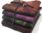 Hand dyed wool felt sheets - Sherwood Forest - 100% wool felt bundle