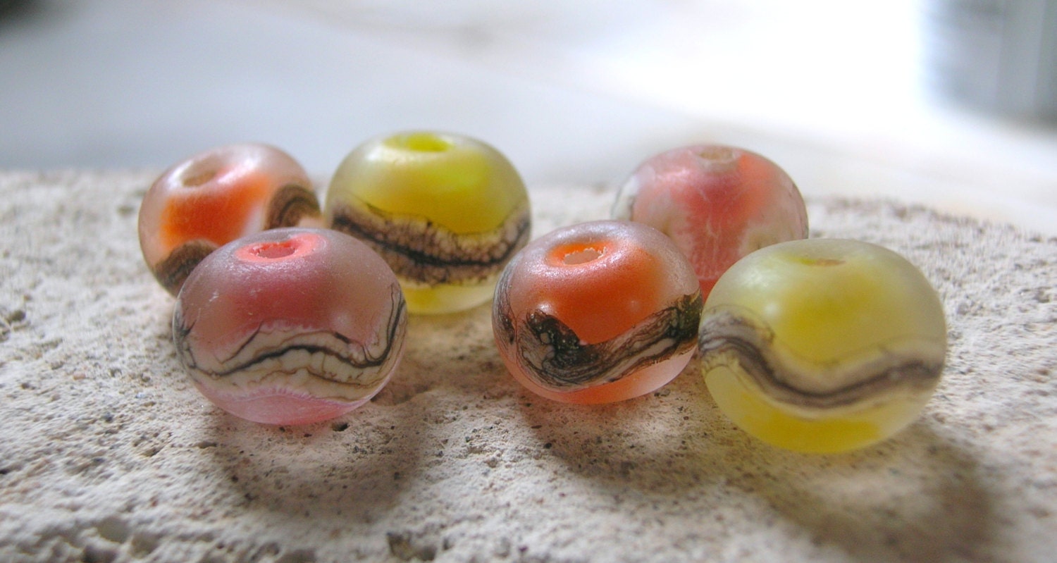 Lampwork Beads Matte Finish Spring Colors, Dreamy Jewelry Supplies for Handmade Mother's Day Jewelry