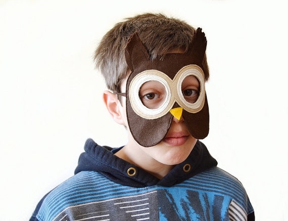Owl Children Mask, Carnival Animal Kids Mask, Dress up Costume Accessory, Pretend Play Toy for Girls Boys, Toddlers