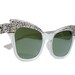 White Brown Vintage Cat Eye Sun Glasses by Lumar