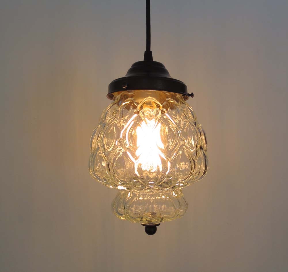 Westbrook III.  Clear Mixed Media PENDANT Light with Edison Bulb