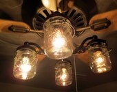 Vintage Canning Jar CEILING FAN Light KIT