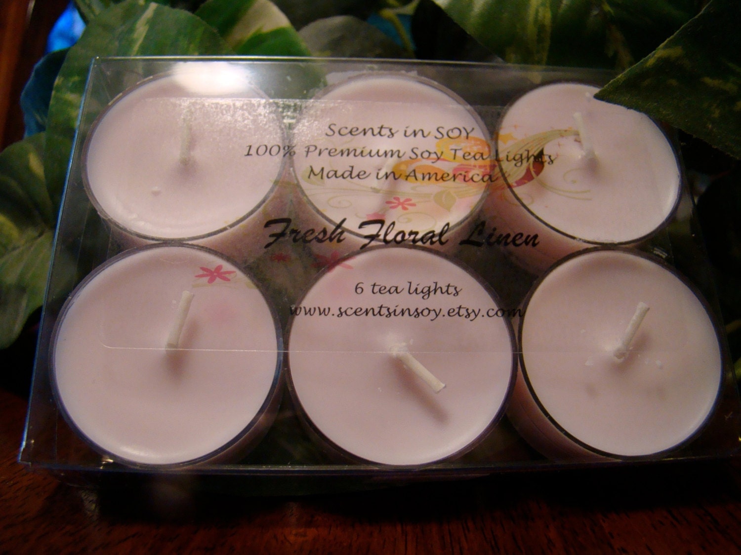 Highly Fragrant Premium SOY TEA LIGHTS - Fresh Floral Linen