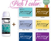 1 Fabric Ink Pad & Cleaner. Black, Vermillion, Coffee, Cobalt, Olive, Plum, Deep Purple,  Rose Madder, Magenta Hue, Blue Violet, Aquamarine