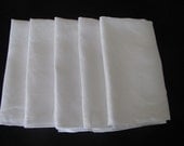 5 Vintage Damask Linen Napkins