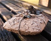 Wedding ring pillow - Rustic ring bearer pillow - Rustic woodland vintage wedding decor