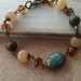 Gemstone Jewellery Bracelet Jade and Magnesite Butter Jade Yellow and Turquoise - Large Size Wellbeing Jewelry - Calm Within