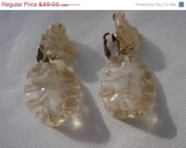 ON SALE Vintage Vogue Earrings, Vintage Retro Abstract Modern Glass Designer Vogue Signed Dangle Earrings Vintage Jewelry Jewellery