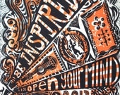 2013 Be inspired linocut print.