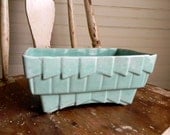 Vintage Planter, 1950s Aqua Container