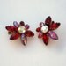 Vintage Gold with Red Glass Julianna Style  Earrings