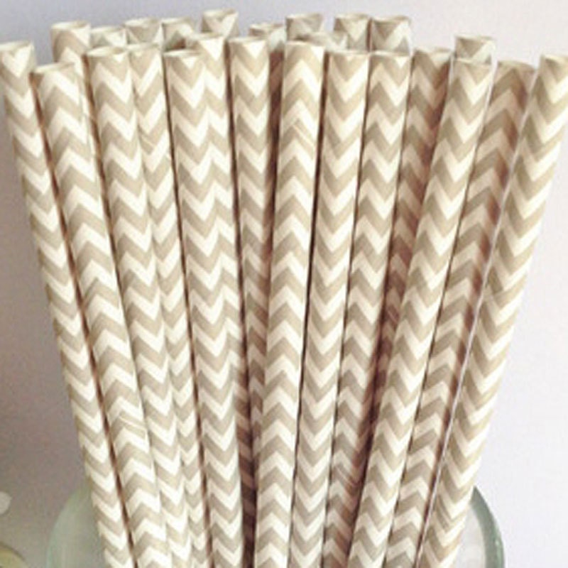 CHEVRON PAPER STRAWS, 25 Grey Chevron Straws with Diy Flags, Fun Paper Straws, Birthday, Weddings, Graduation