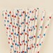 Red and Blue Stars Paper Straws, 25 Paper Drinking Straws with Diy flags, Presidents Day,Birthday, Football Games, Carnival Parties