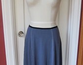 Six-panel jersey skirt (slate grey, ivory stitching) size S/M