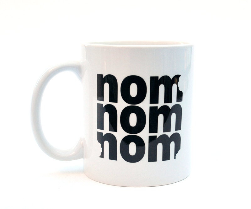 nom nom nom Pillow Geeky Unique Funny Cushion