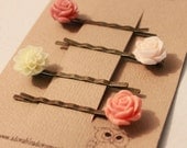 Hair Clips for a Cause- Vintage style flower hair pins 50% of proceeds go to the Boo Boo Zoo