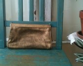 vintage SAKS FIFTH AVENUE gold clutch