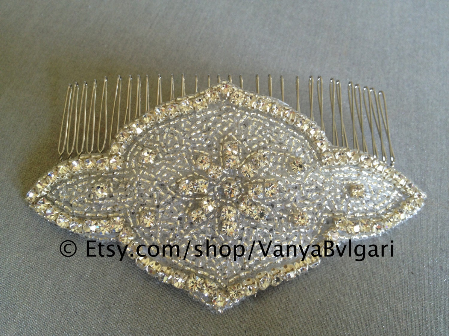 Bridal Hair Comb - Wedding Hair Accessories, Wedding comb with crystals, Crystal hair-comb, Silver hair comb