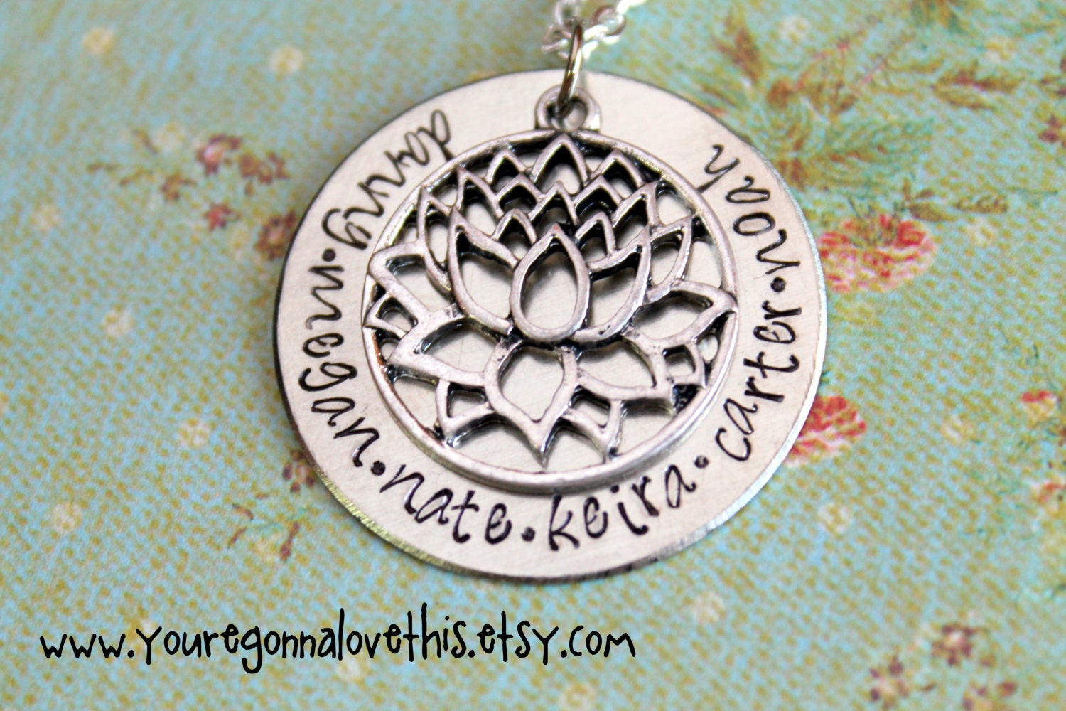 Personalized Lotus Necklace up to 30 letters