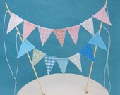 Cake banner, baby shower, gender reveal bunting D229- baby shower cake topper
