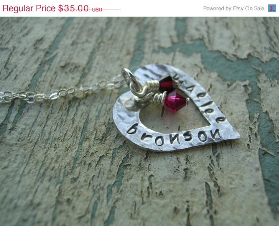 ON SALE Sterling Silver Open Heart Necklace