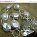 ON SALE Freshwater Coin Pearl Bracelet, Wire Wrapped Birds Nest,  Rustic Pearl, Mom Bracelet, Personalized