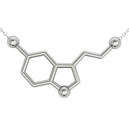 Serotonin Molecule necklace serotonin necklace, necklace biochemistry, molecule pendant