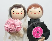 Custom Wedding Cake Topper with 1x CUSTOM CLOTHING and 1x PROP