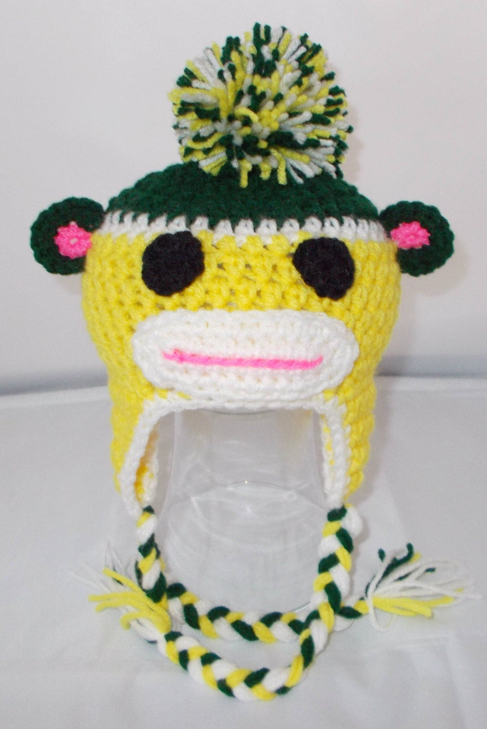 Green Bay Packers Cheeseheads Newborn Sock Monkey hat FREE SHIPPING