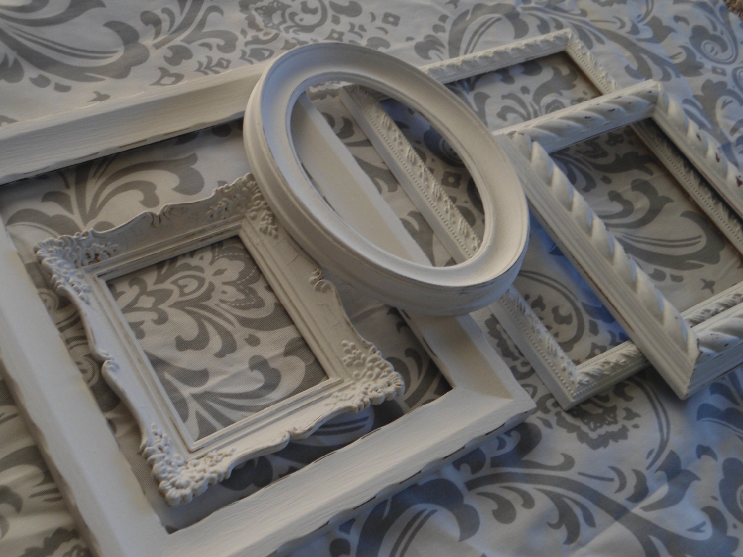 White/YOU Pick Color/ Shabby Chic Frame Set /FIVE/Vintage Frames/Architectural/Eclectic White Wedding Frame Set