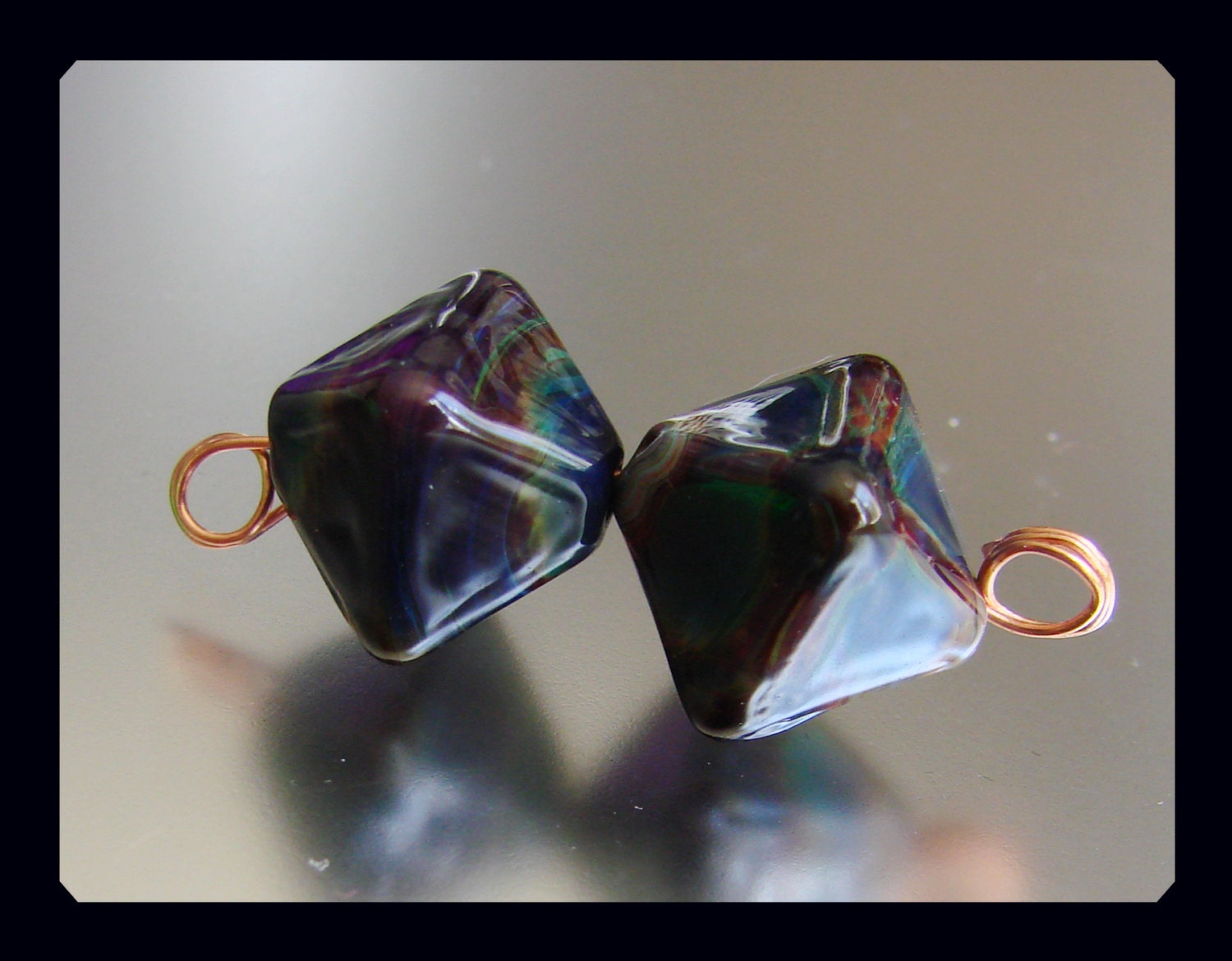Handmade Lampwork Bead Pair, Earthen