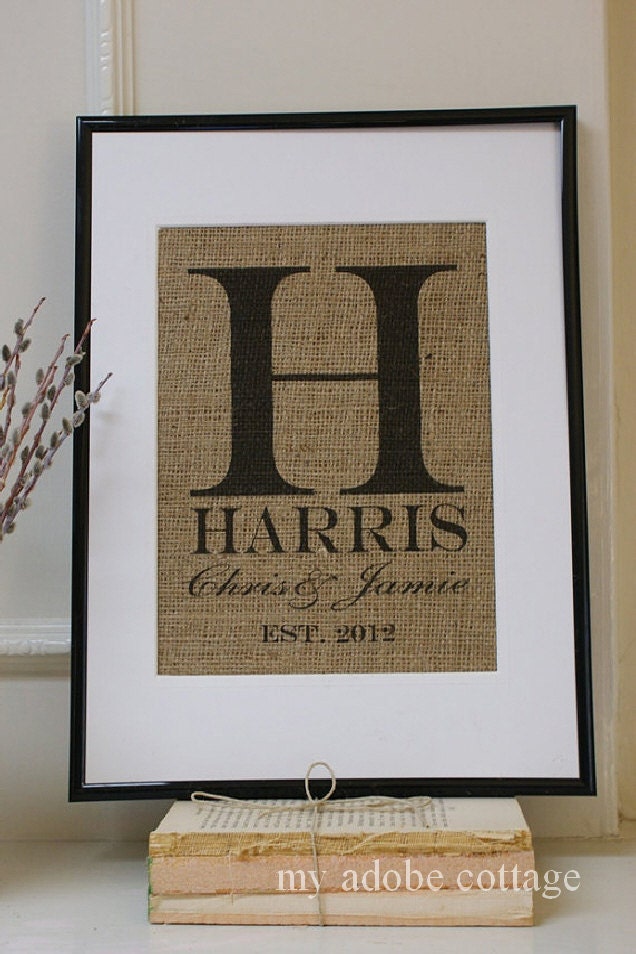 Engagement and Wedding Burlap Artwork