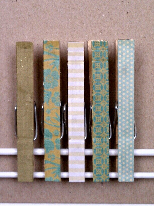 Cork Board Pin Clothespins - Green with Envy