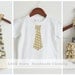 Brother / Sister SET ... Aviary in yellow and gray Flutter sleeves Dress & Matching Neck Tie Applique Boys SHORT sleeves T-shirts or Onesie