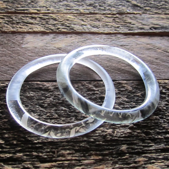 Grey Goose Bangles, Size Large // Set of 2 from Repurposed Glass Bottles