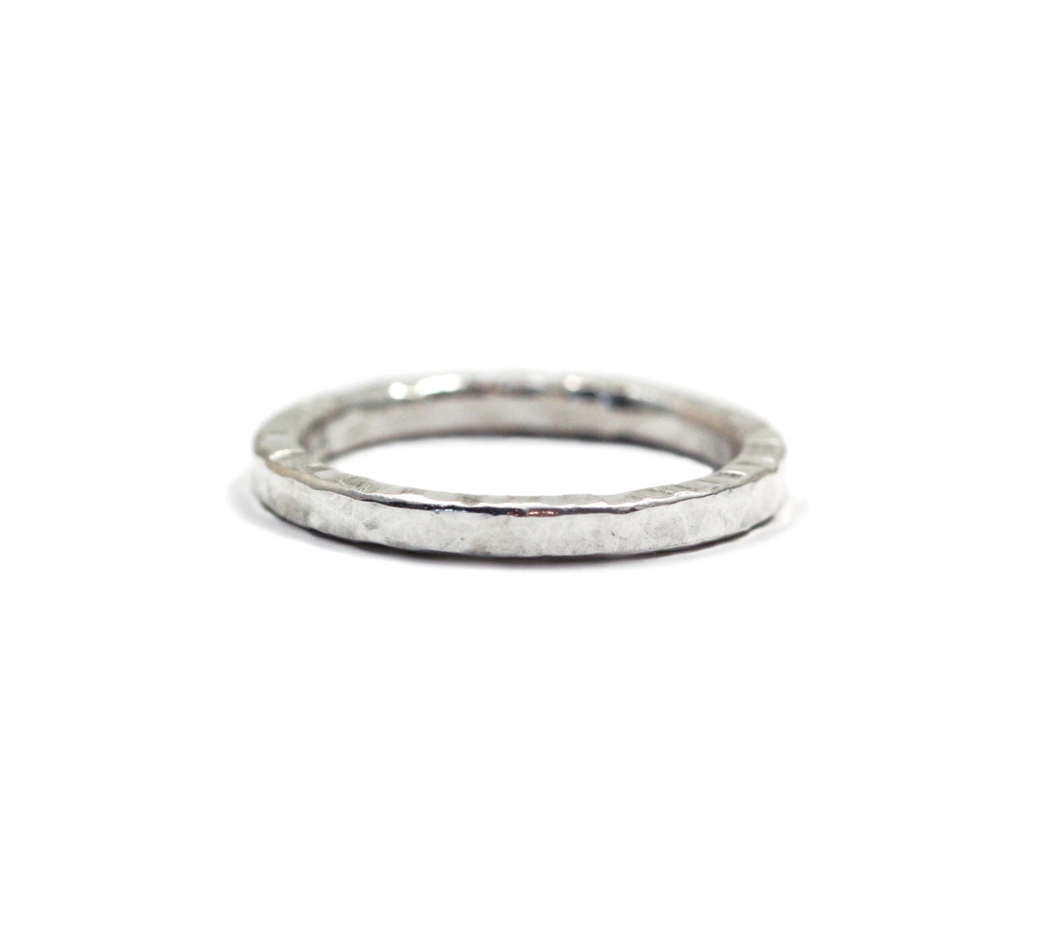 Thick Hammered Silver Stacking Ring