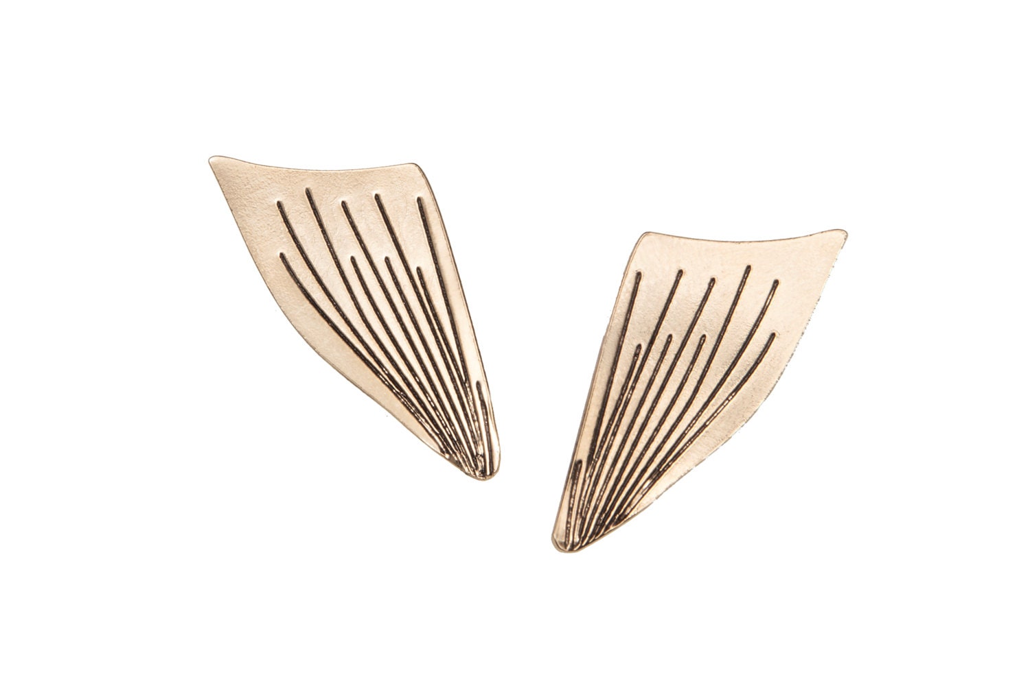 Shark Fin Gold Post Earrings- NEW COLLECTION