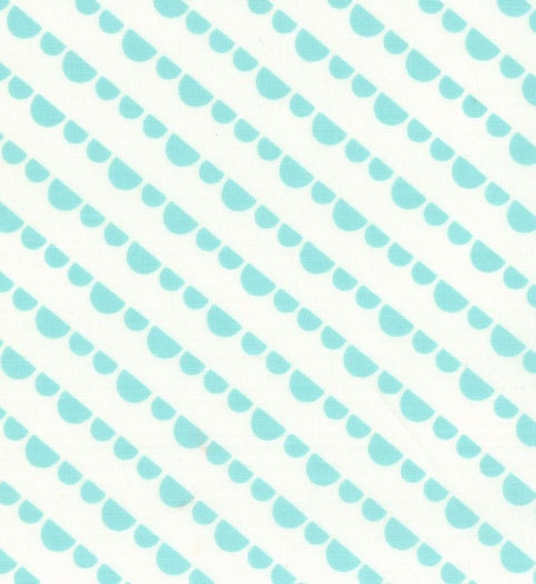 Happy Go Lucky by Bonnie and Camille for Moda Fabrics, Jump Aqua White 1/2 yard total