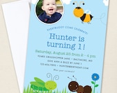 Insect party - Set of 15 custom photo invitations - Printable file also available