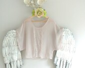 Boho blush top, shabby sheer batwing top, sweet french Cottage chic, romantic clothing, women's, True rebel clothing OS