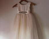 Star...ivory organic cotton flower girl dress 2-5