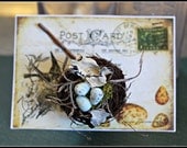 Birds Nest Hair Pin -Blue Eggs