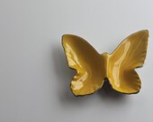 Mustard Yellow Trinket Tray - Butterfly