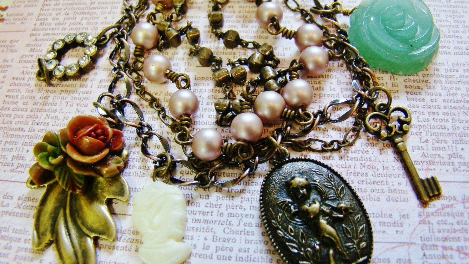 The Dauphine Bracelet.  Edwardian Multi-Strand Charm Bracelet.