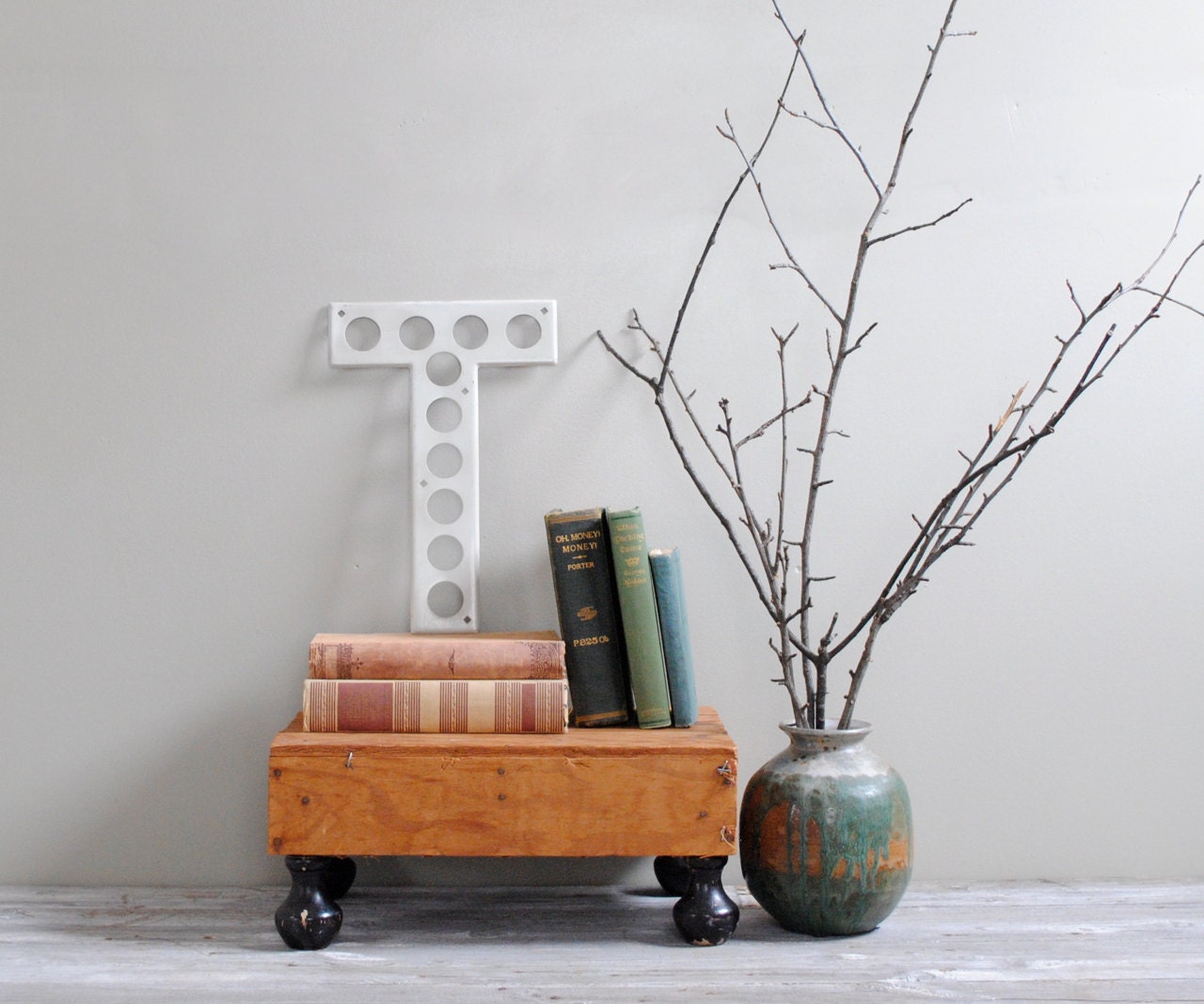 Vintage Industrial Sign Letter T
