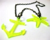 Nautical necklace - neon plexiglass jewelry
