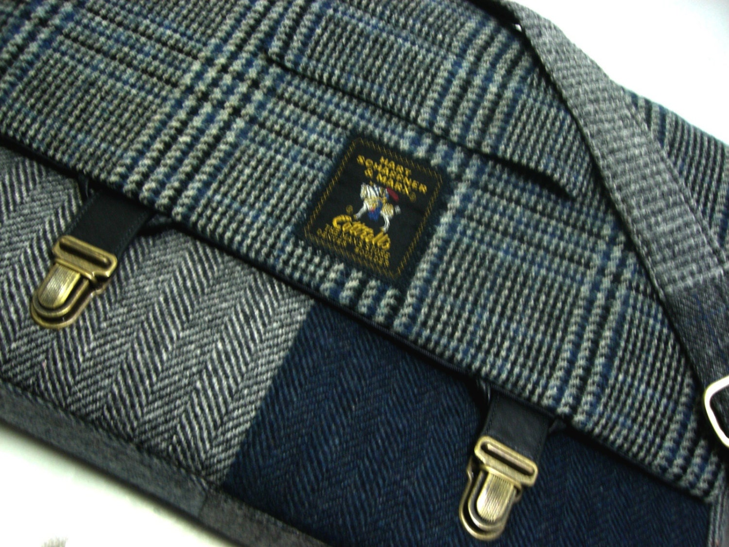 Messenger Bag  Macbook Pro 15 inches Laptop Sleeve, tote bag, Trunk Latch,Recycled Suit Coat