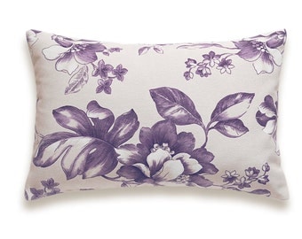Decorative Purple Lavender Lilac Lumbar Pillow Case 12 x 18 in LEA DESIGN