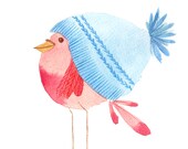 Slouchy Bird Watercolor Print